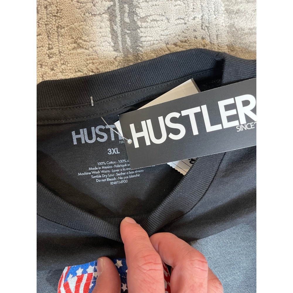 NEW Vintage Y2K Hustler Mens Black USA Damn Proud Sexy Girl Graphic T-Shirt 3XL - Picture 4 of 7